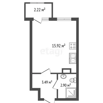 Квартира-студия: Санкт-Петербург, Плесецкая улица, 4 (22.98 м)