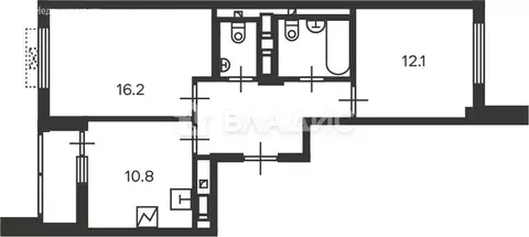 2-комнатная квартира: Москва, Кусковская улица, 12/1 (54 м)
