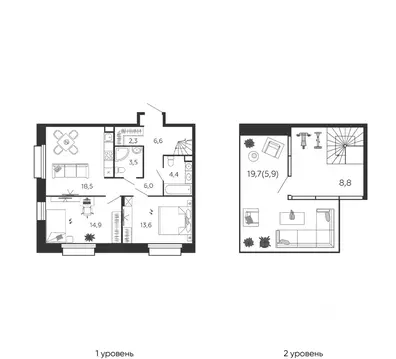 2-к кв. Москва 2-я оч., Шагал жилой комплекс, к4 (83.2 м)