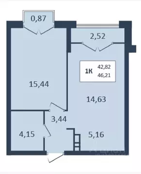 1-к кв. Ставропольский край, Кисловодск  (46.21 м)