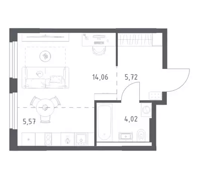 1-комнатная квартира: Уфа, улица Минигали Губайдуллина, 8к9 (29.37 м)