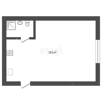 Студия Тюменская область, Тюмень ул. Котовского, 13 (18.0 м)