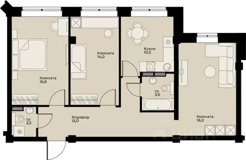 4-к кв. Свердловская область, Сухой Лог ул. Белинского, 40 (77.5 м)