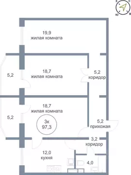 3-к кв. Ханты-Мансийский АО, Нефтеюганск 17-й мкр, 7/2 (97.3 м)