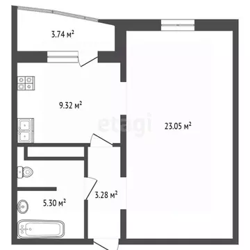 1-к кв. Тюменская область, Тюмень ул. Павла Шарова, 7к1 (40.9 м)