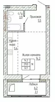 1-к кв. Алтайский край, Новоалтайск ул. Титова, 6 (32.1 м)