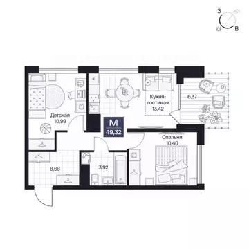 2-к кв. Волгоградская область, Волгоград просп. Имени В.И. Ленина, 59Г ...