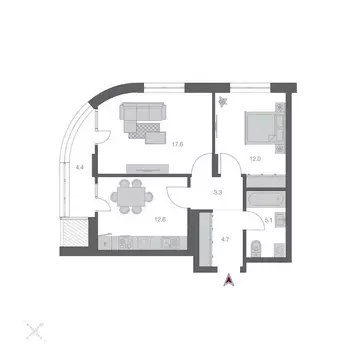 2-к кв. Новосибирская область, Новосибирск Беринг жилой квартал,  ...