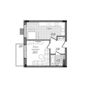 1-к кв. Смоленская область, Смоленск ул. Александра Степанова, 14 ...