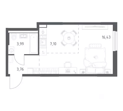 1-к кв. Башкортостан, Уфа ул. Минигали Губайдуллина, 8к9 (31.28 м)