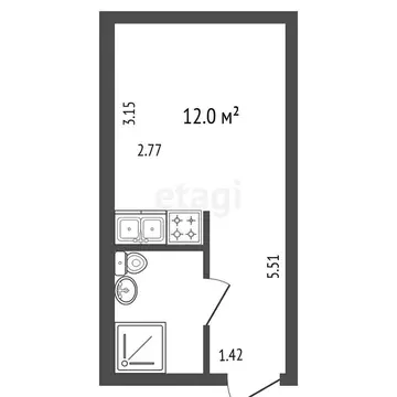 Квартира-студия: Санкт-Петербург, переулок Гривцова, 4к2 (14.7 м)