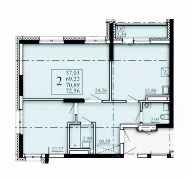 2-к кв. Башкортостан, Уфа Затон-Восточный жилрайон, Паруса жилой ...