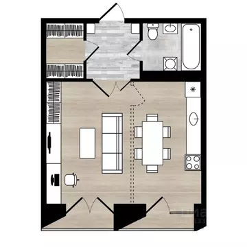 2-к кв. Ярославская область, Ярославль Республиканский проезд, 1 (42.0 ...