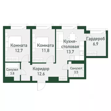 2-к кв. Челябинская область, Челябинский городской округ, пос. ...