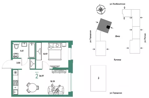 2-к кв. Свердловская область, Екатеринбург муниципальное образование, ...