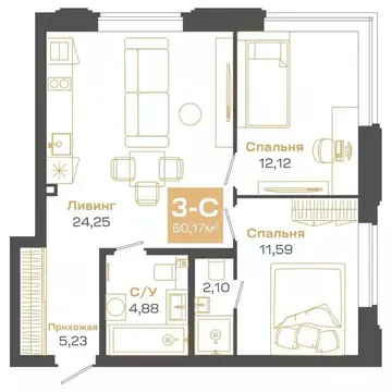 3-к кв. Новосибирская область, Новосибирск Академгородок мкр, ул. Мусы ...