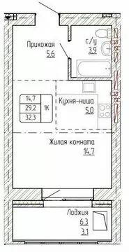1-к кв. Алтайский край, Новоалтайск ул. Титова, 6 (32.3 м)