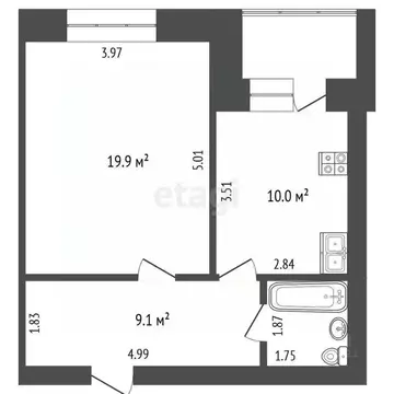 1-к кв. Марий Эл, Йошкар-Ола ул. Льва Толстого, 70 (42.3 м)
