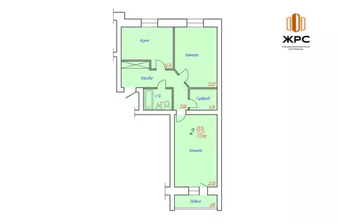 2-к кв. Вологодская область, Череповец Октябрьский просп., 62 (76.8 м)
