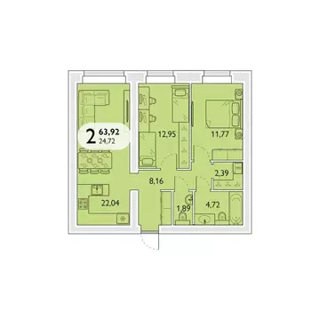 2-к кв. Брянская область, Брянский район, пос. Мичуринский, ...