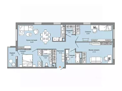 3-к кв. Ульяновская область, Ульяновск Юго-Западный мкр, Ультраград ...
