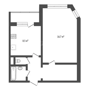 1-комнатная квартира: Тюмень, Широтная улица, 128А (40 м)