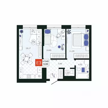 2-к кв. Тульская область, Тула Мясново мкр, Желания жилой комплекс ...