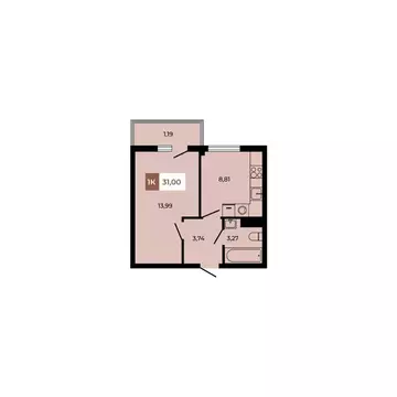 1-к кв. Ростовская область, Аксайский район, Щепкинское с/пос, пос. ...