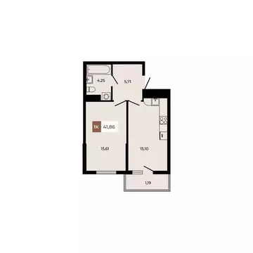 1-к кв. Ростовская область, Аксайский район, Щепкинское с/пос, пос. ...