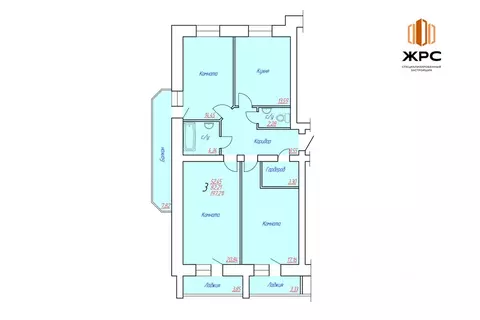 3-к кв. Вологодская область, Череповец Октябрьский просп., 62 (99.2 м)