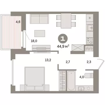1-комнатная квартира: Екатеринбург, жилой район Сортировочный, ...