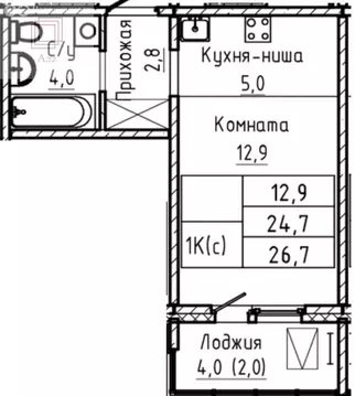 Квартира-студия: Барнаул, Павловский тракт, 191 (26.7 м)