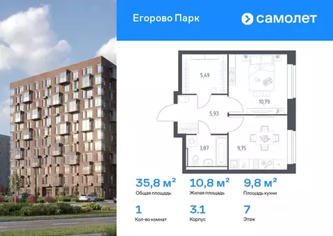 1-к кв. Московская область, Люберцы городской округ, Жилино-1 пгт, 2-й ...