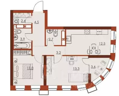 2-к кв. Нижегородская область, Нижний Новгород Ленгородок мкр, Первый ...