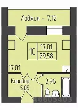 Студия Новосибирская область, Новосибирск ул. Юности, 9 (29.58 м)