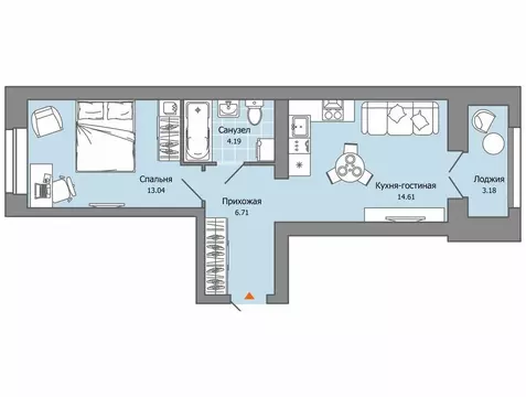 1-комнатная квартира: Ульяновск, жилой комплекс Город Новаторов, 5 (40 ...