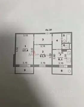 2-к кв. Белгородская область, Белгород ул. Есенина, 50б (50.7 м)