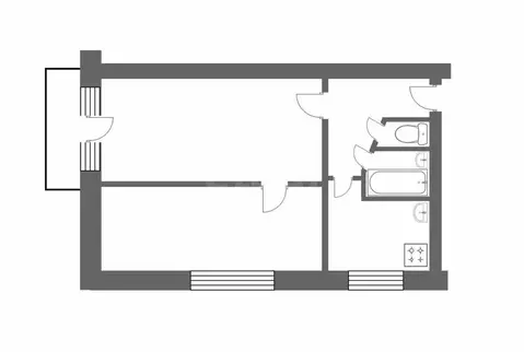 2-комнатная квартира: Бакал, улица Калинина, 2 (40.5 м)