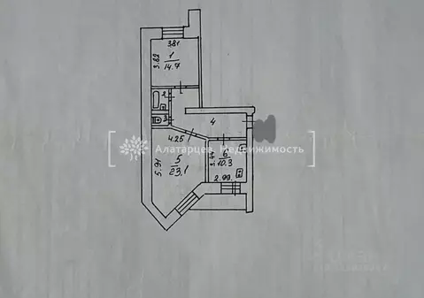 2-к кв. Томская область, Томск Красноармейская ул., 51/1 (65.5 м)