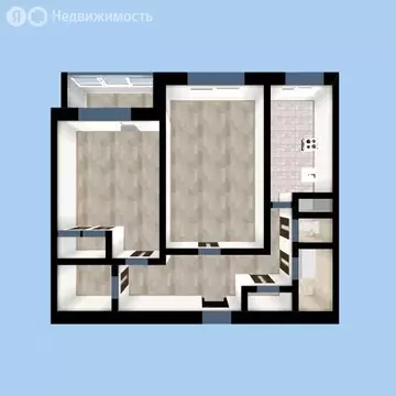 2-комнатная квартира: Калуга, Тепличная улица, 7 (51.9 м)