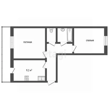 2-к кв. Татарстан, Альметьевск Алсу мкр, ул. Рината Галеева, 27 (53.7 ...