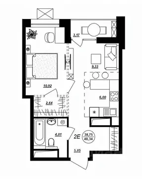 2-к кв. Хабаровский край, Хабаровск ул. Демьяна Бедного (40.34 м)