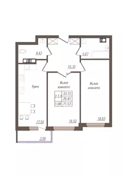 2-к кв. Орловская область, Орел ул. Генерала Родина, 66Ак1 (71.6 м)