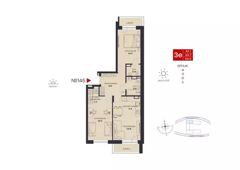 3-к кв. Пермский край, Пермский муниципальный округ, с. Култаево, ...