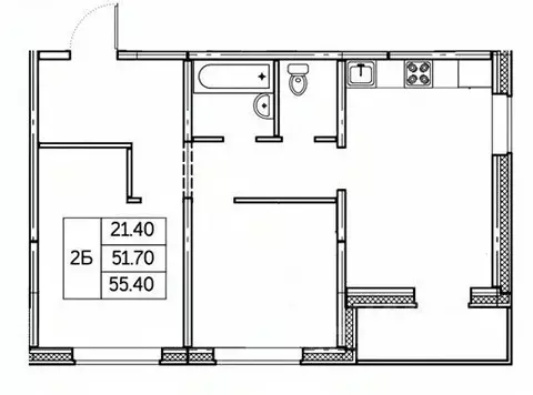 2-к кв. Чувашия, Чебоксары ул. П.В. Дементьева, поз1 (55.4 м)