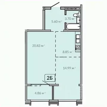 2-к кв. Иркутская область, Иркутск Байкальская ул., 91 (58.55 м)