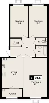 3-к кв. Ставропольский край, Кисловодск Моя Легенда жилой комплекс ...