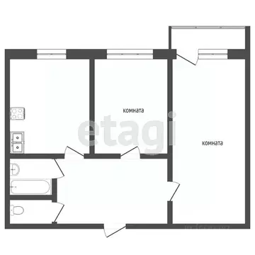 2-к кв. Коми, Ухта ул. Сенюкова, 39 (50.0 м)