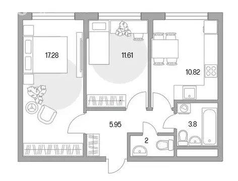 2-комнатная квартира: Мытищи, Тенистый бульвар, 9 (50 м)
