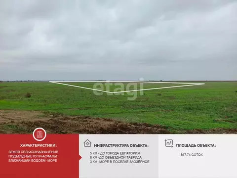 Участок в Крым, Сакский район, с. Уютное  (867.74 сот.)